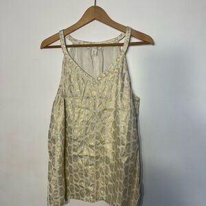 Saint Tropez West Cream Cami with Gold Metallic Print